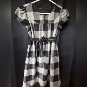 GAP Black and Gray Checkered Dress